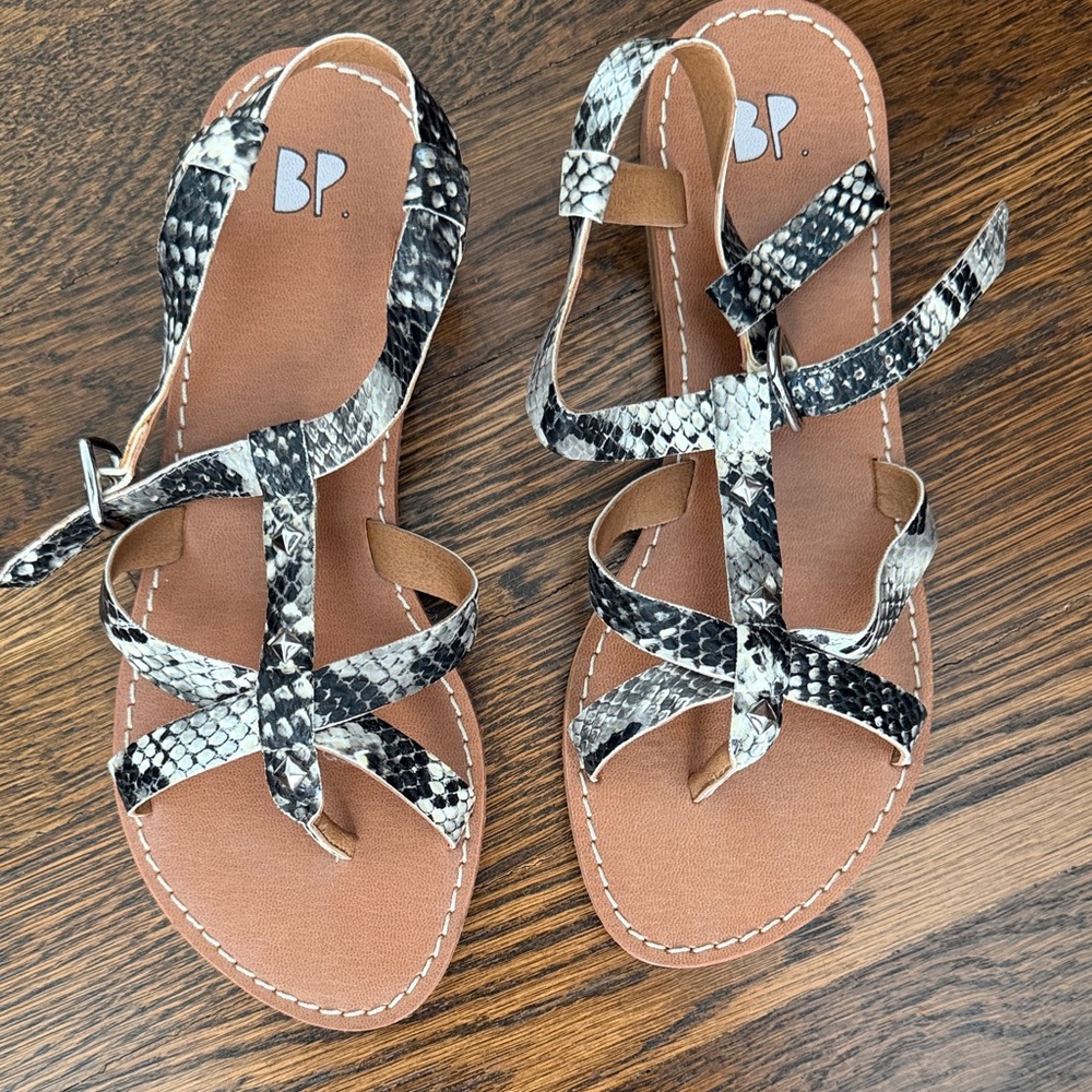 BP Snake Print Strappy Sandals